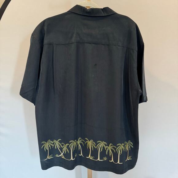 Quiksilver Silver Edition Silk Palm Tree Shirt Medium Oversized Vintage Aloha - Picture 5 of 6